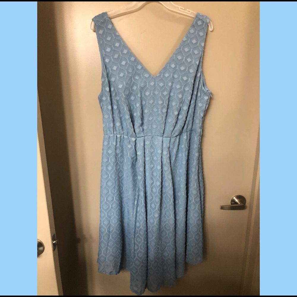 Light Blue V-Neckline Dress